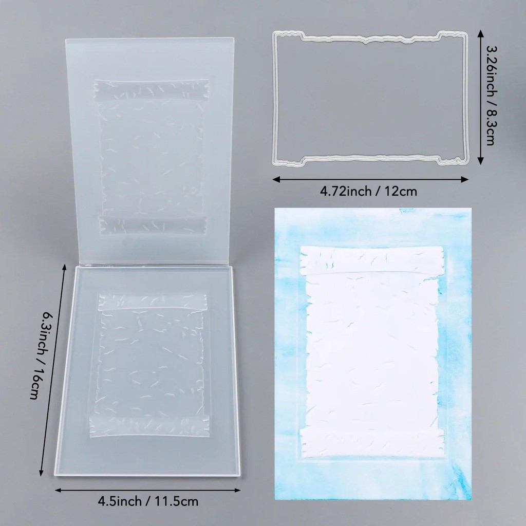 

Parchment Scroll 3D Embossing Folder and Matching Dies for Adding Textured Detail To Paper Crafting Card Making Supplies