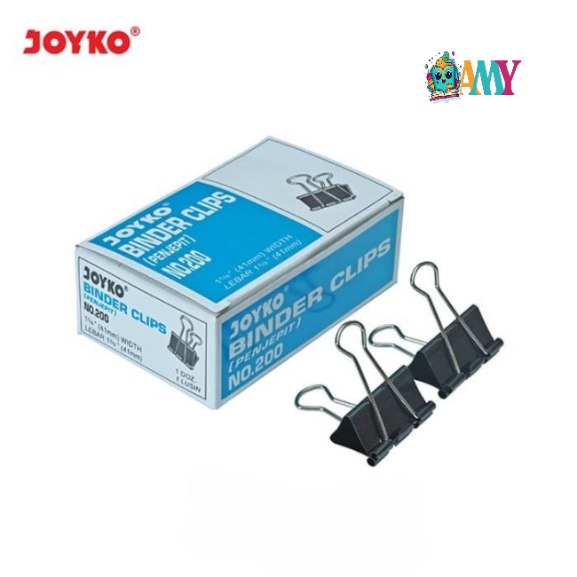 

(1PAK ISI 12PCS) JOYKO BINDER CLIP 200 AMY STASIONARY