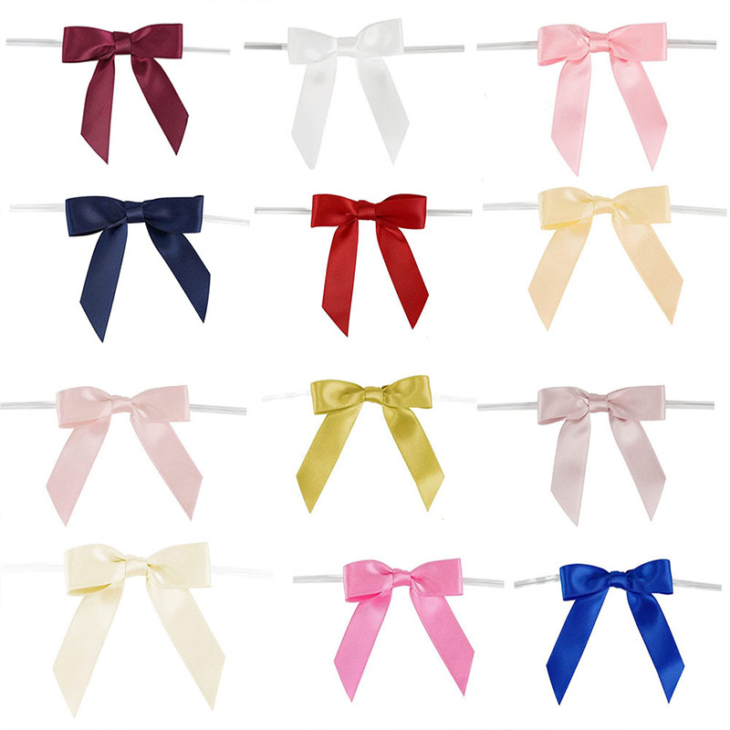 

20/50 PCS of Transparent Satin Ribbon With Bow Shoes Hats Gift accessories Decorative Bow Handmade DIY Party Decoration