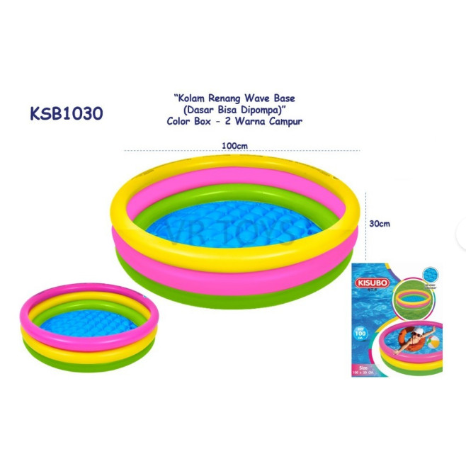 GUNAD Anekamainan KOLAM RENANG ANAK PELANGI 3 RING KISUBO SWIMMING POOL 100 X 30 CM