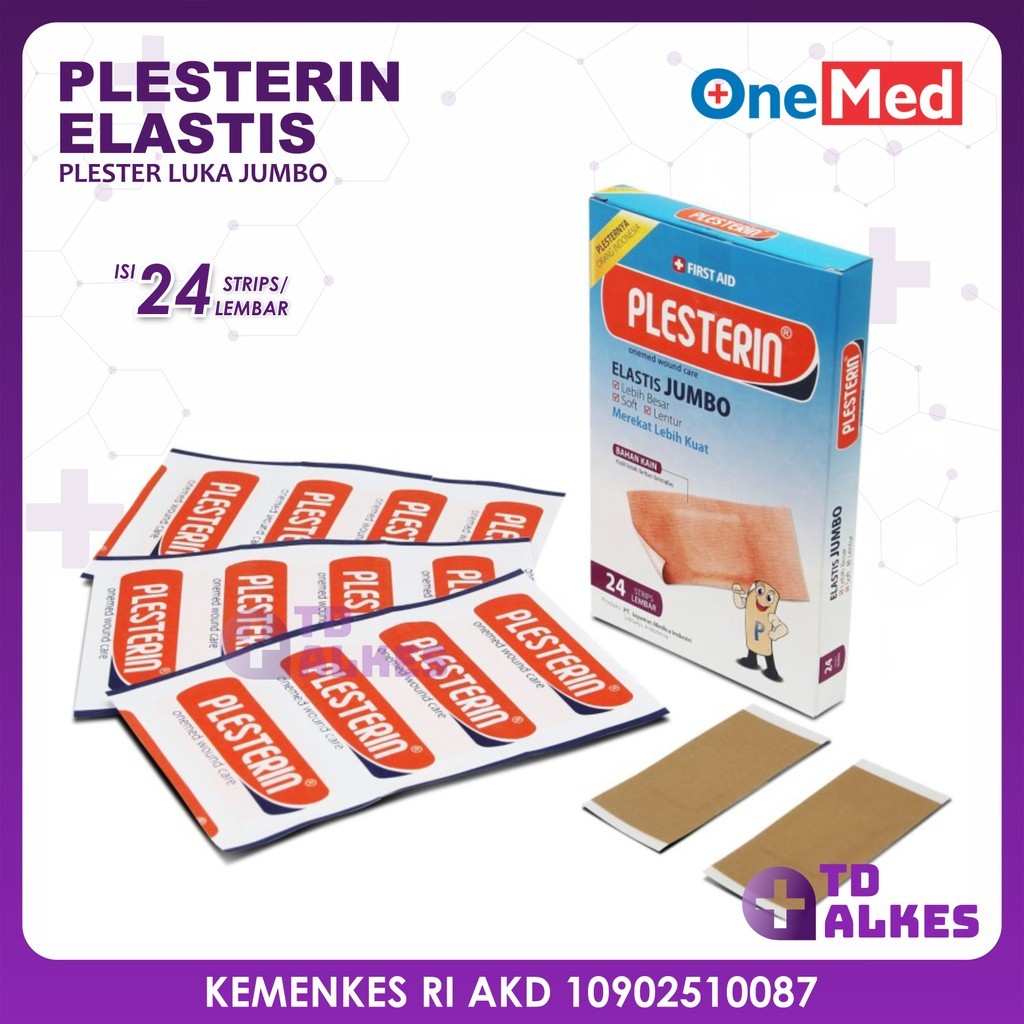 Onemed Plesterin Elastis Jumbo Isi 24 Pcs Plester Luka Coklat Elastis