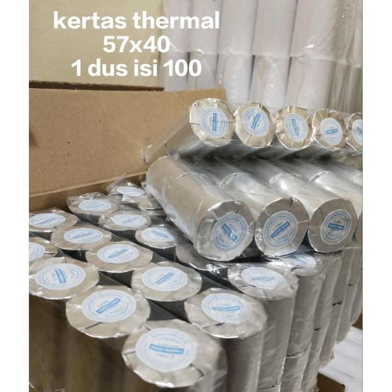 

kertas thermal 57x40 57x38 1 dus isi 100 kor