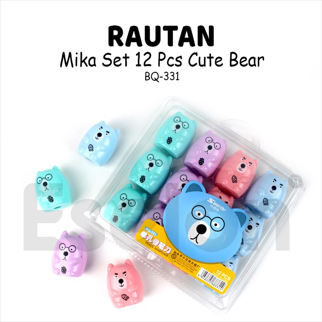 

♚12pcs Rautan Mika BEAR BQ-331 /1pak Rautan Mika Fancy 1 lubang♚