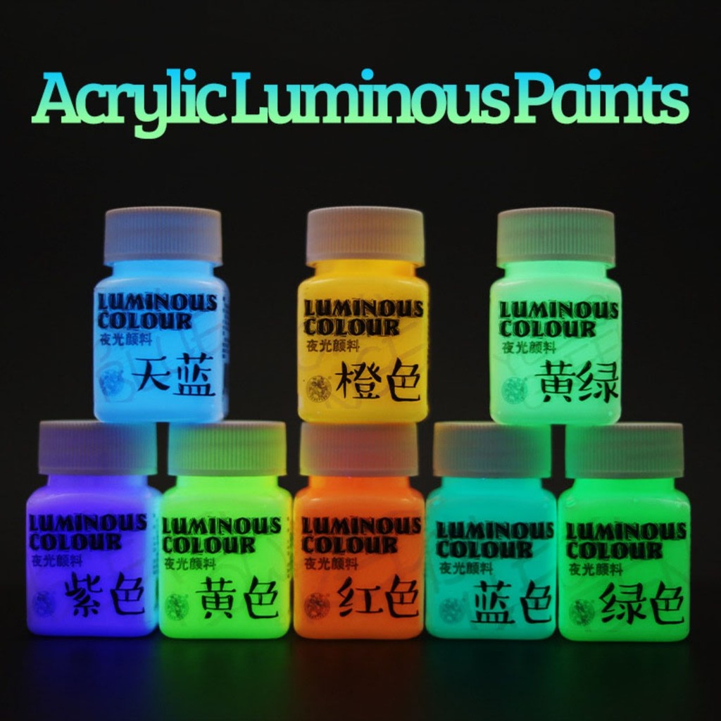 

1Pcs 58ml 8 Color Acrylic Luminous Paints,Glow in The Dark Pigment for DIY CANVAS,Glass,Paper,Stone Art Stationery Supplies