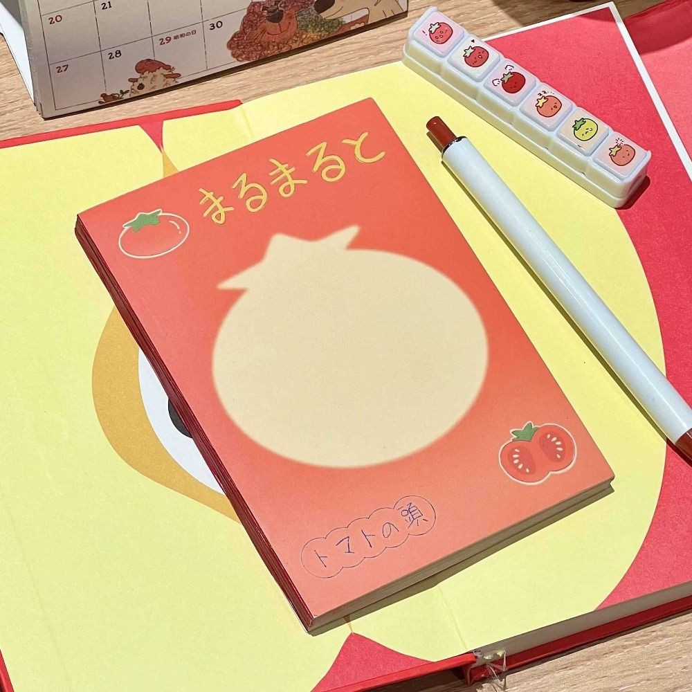 

64-Sheet Tomato-Themed Notebook Colorful Full-Page Thick Paper DIY Planner Creative Lay-Flat Design Scrapbooking Diary