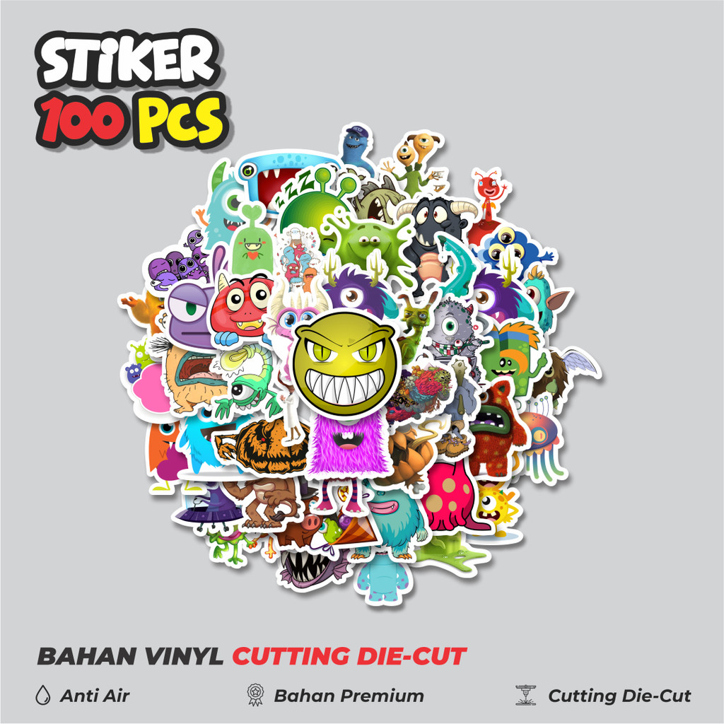 

Terbaru! 50 pcs Stiker Monster Art Illustration Karakter Mix 5 Dekorasi Lucu Kreatif untuk Notebook, Skateboard, HP