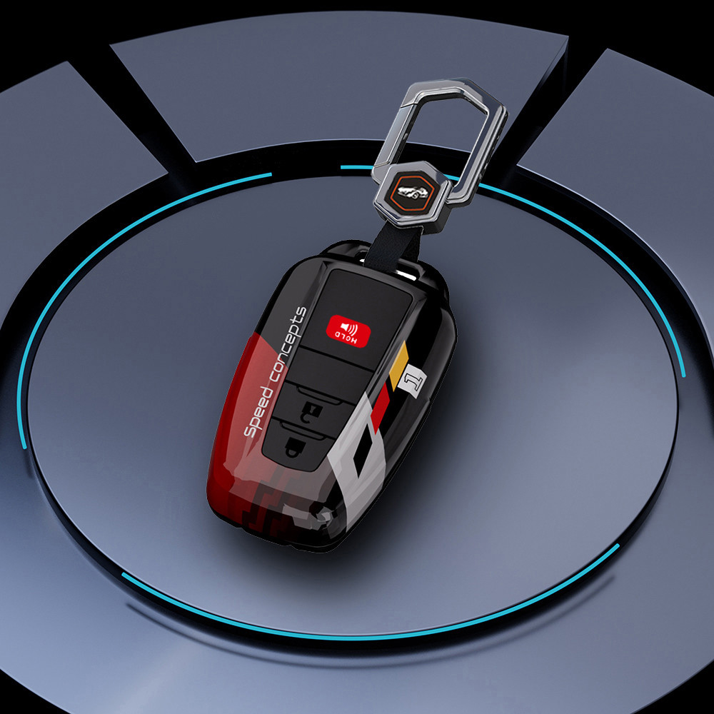 Untuk Toyota sarung kunci mobil penutup Fob cincin rantai Shell Camry RAV4 Avalon Corolla C-HR Prius