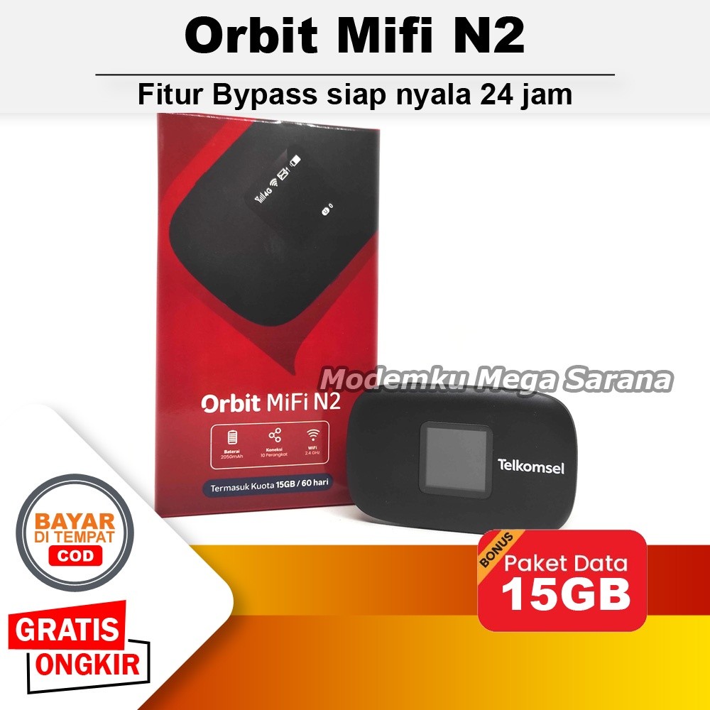 Telkomsel ORBIT Mifi N2 HKM-M22 Bonus Kuota Modem Wifi Fitur Bypass | Toko Antena Yagi Jogja