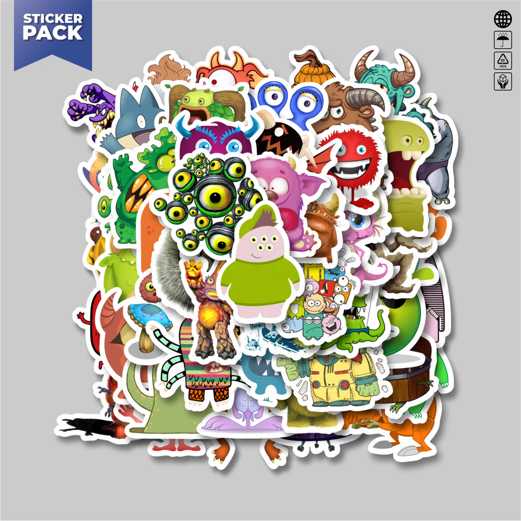 

[100PCS]Stiker Pack Stiker Monster Art Illustration Karakter Mix 7 Aesthetic Vinyl Anti Air Dekorasi Sticker Laptop Buku Journal Koper Helm Casing HP Gitar Helm Skateboard
