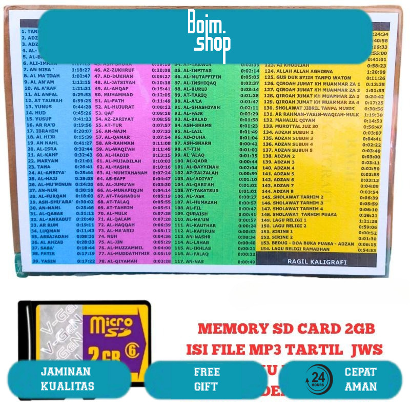 MEMORY SD CARD ISI FILE MP3 JWS - MEMORY SD CARD TARTIL JWS