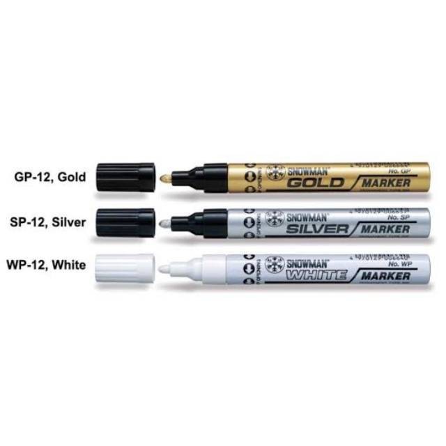 

COD Spidol Permanen Putih Emas Silver Snowman Permanent Marker White Gold Silver
