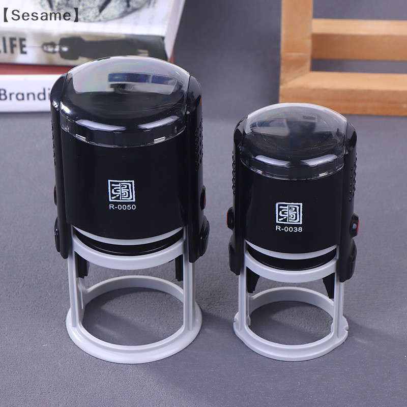 

〔Sesame〕Customizable Self-Inking Stamps 25/30/40/50mm Round Large Size Self Inking Custom Text Stamp