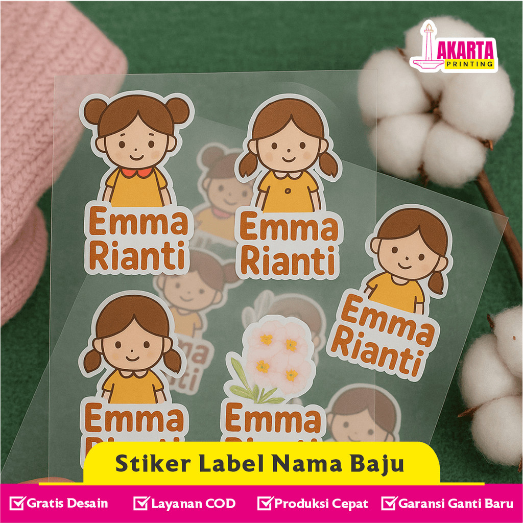

Stiker Label Nama Baju DTF Tinggal Setrika Custom Lucu untuk Seragam dan Kebutuhan Anak