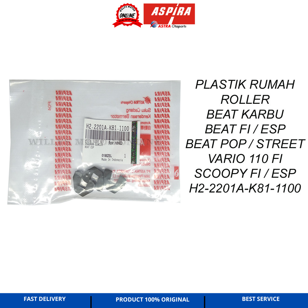 PLASTIK RUMAH ROLLER BEAT FI BEAT ESP ASPIRA SET 3PCS H2-2201A-K81-1100 Slider rumah roller  beat fi