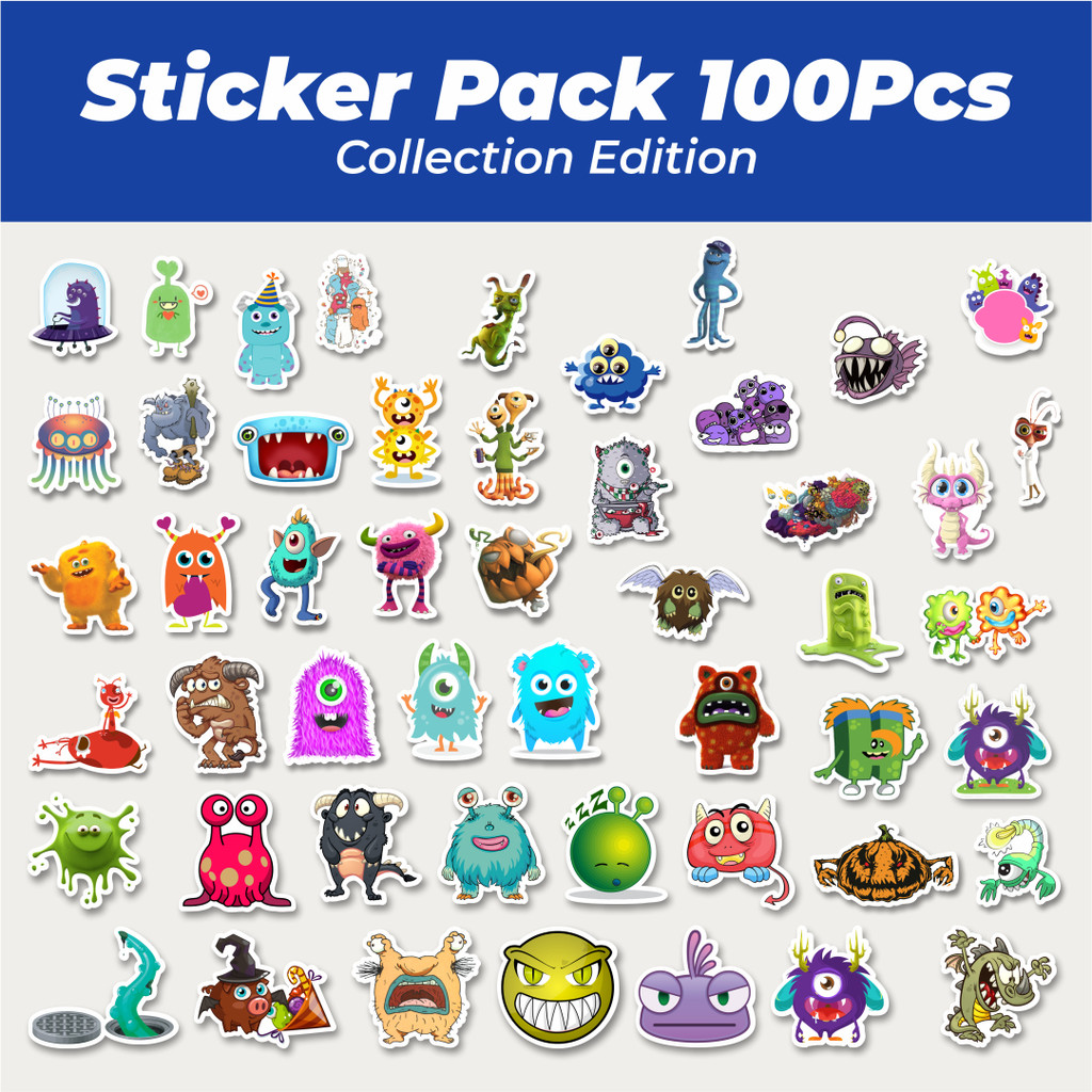 

Hot Stiker Monster Art Illustration Karakter Mix 5 Lucu Anti Air Stikers Berperekat Waterproof Sticker Decal Buat Motor Helm Buku Journal Koper Casing HP Laptop Botol Minum