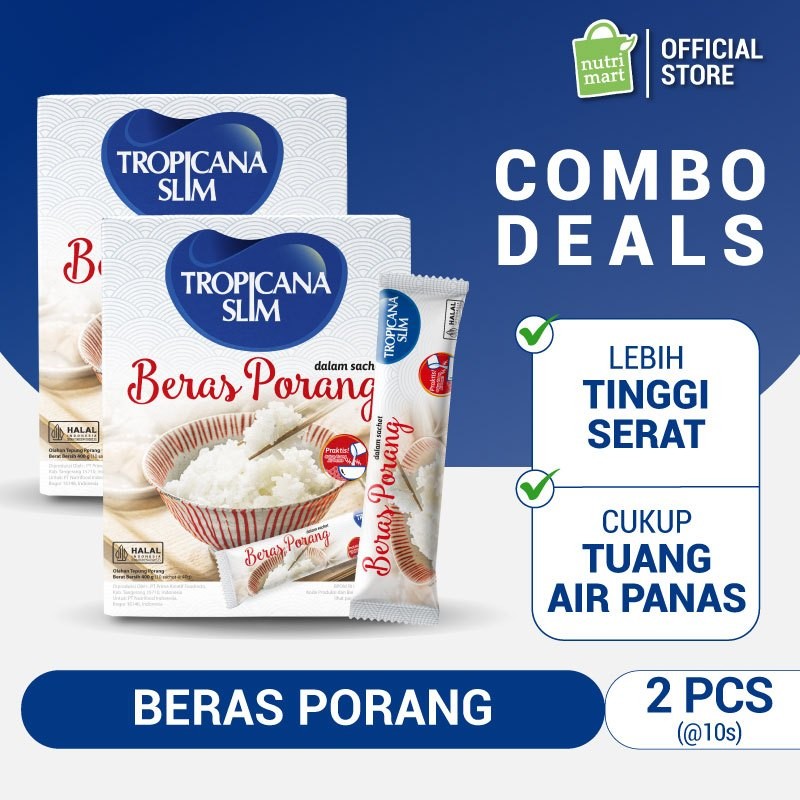

Twin Pack - Tropicana Slim Beras Porang Instant Box 10 sachet– Konjac Rice Shirataki
