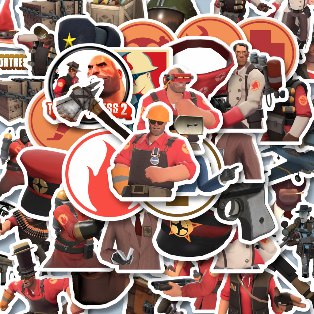 

100PCS Lucu Stiker Game Series Team Fortres Character V6 Stiker Aesthetic Stiker Anti Air Stikers Berperekat Waterproof sticker decal buat Motor Helm Buku Journal Koper Casing HP Laptop Botol Minum Hadiah anak