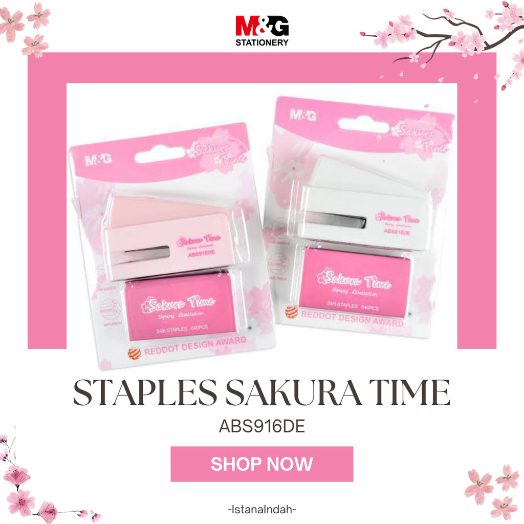

M&G SET STAPLER & STAPLES 24/6 SAKURA TIME ABS916DE