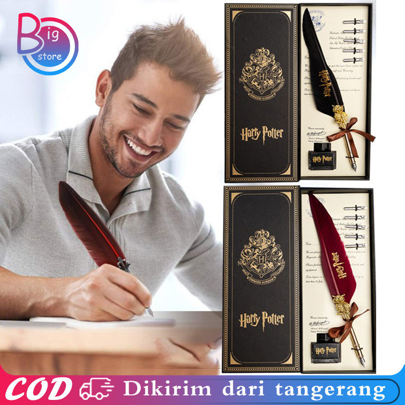 

Pena Bulu Harry Potter Pena Kaligrafi Set Lengkap Kaligrafi Feather Quill Dip Pen Bulu 6 Steel Nibs 1 Ink Tinta