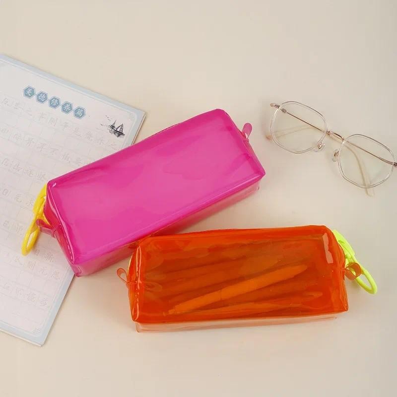 

Large Capacity Zipper Transparent Pencil Case High Appearance Stationery Holder Large Capacity Pencil Bag Zipper Desktop Storage