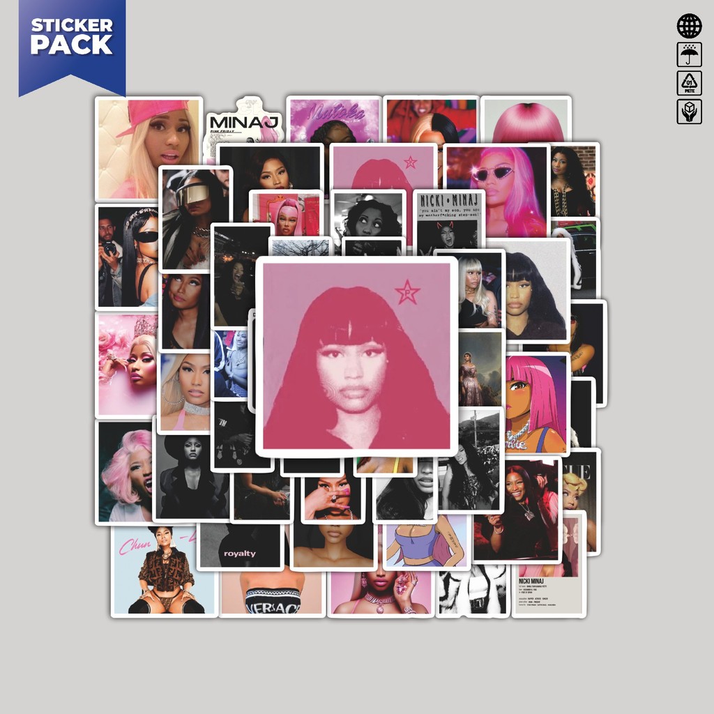 

[100PCS]Stiker Pack Stiker Nicki Minaj Rapper dan Penyanyi Aesthetic Vinyl Anti Air Dekorasi Sticker Laptop Buku Journal Koper Helm Casing HP Gitar Helm Skateboard