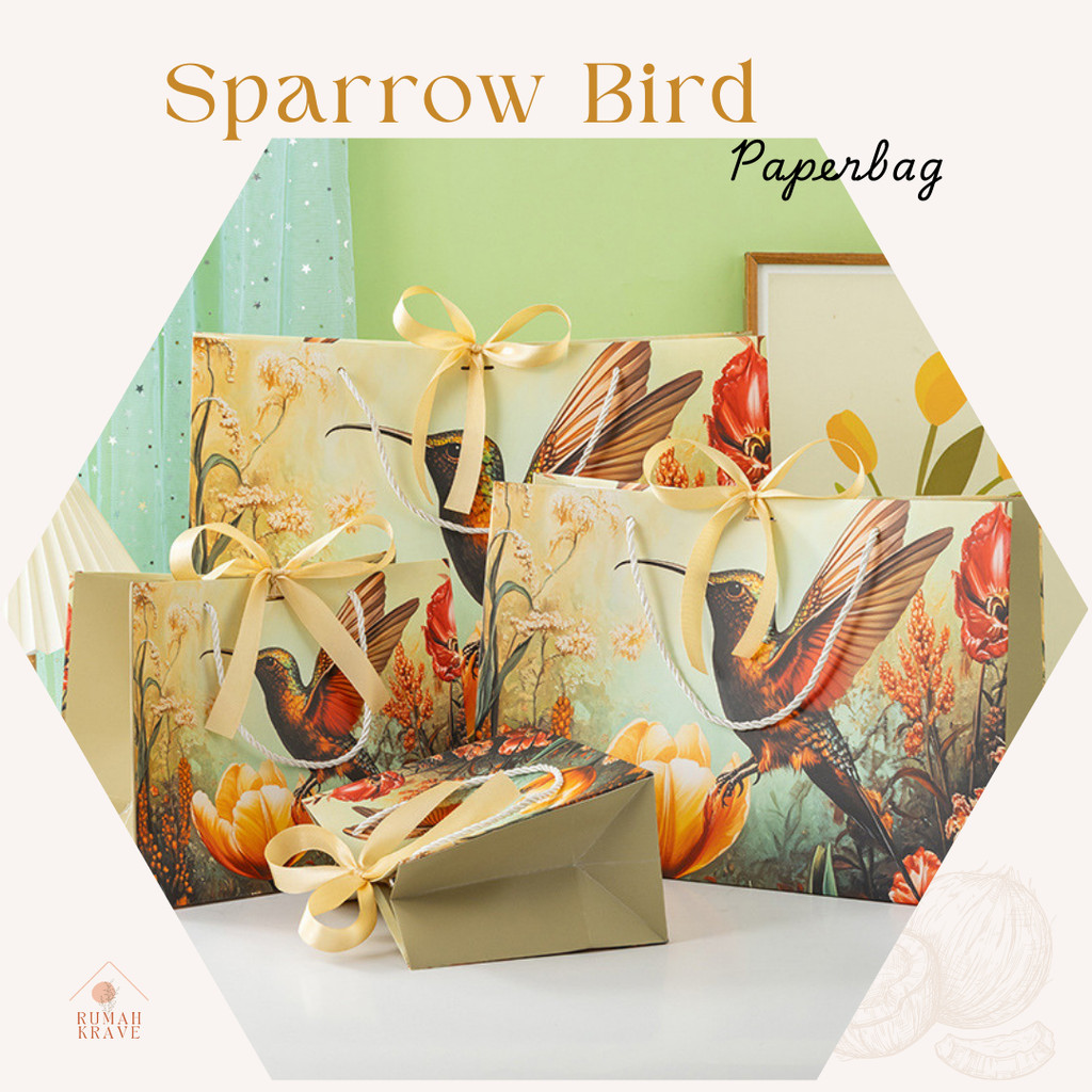 

RUMAH KRAVE - Paperbag Sparrow Bird Paperbag Kantong Hadiah Burung