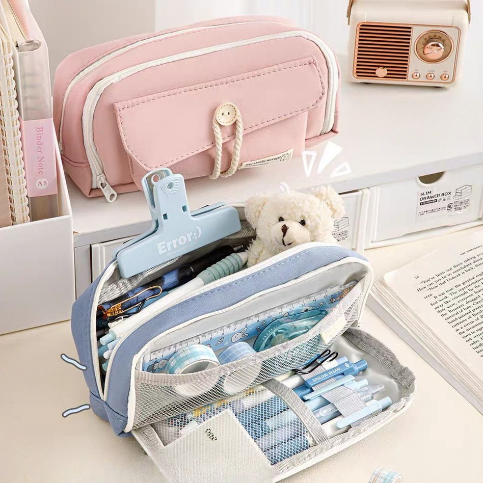 

Tempat Pensil Aesthetic Pensil Case Kotak Pensil Korean Style Pencil Tas Kawaii Large Capacity Lucu Untuk Sekolah Alat Tulis