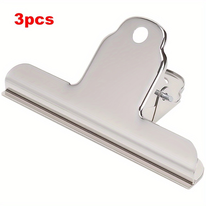 

3-Pack Large Bull Paper Clips, 4-Inch Heavy-Duty Office File Clamps, Iron Money Binder Clamps for Home, School, and Office Suppl