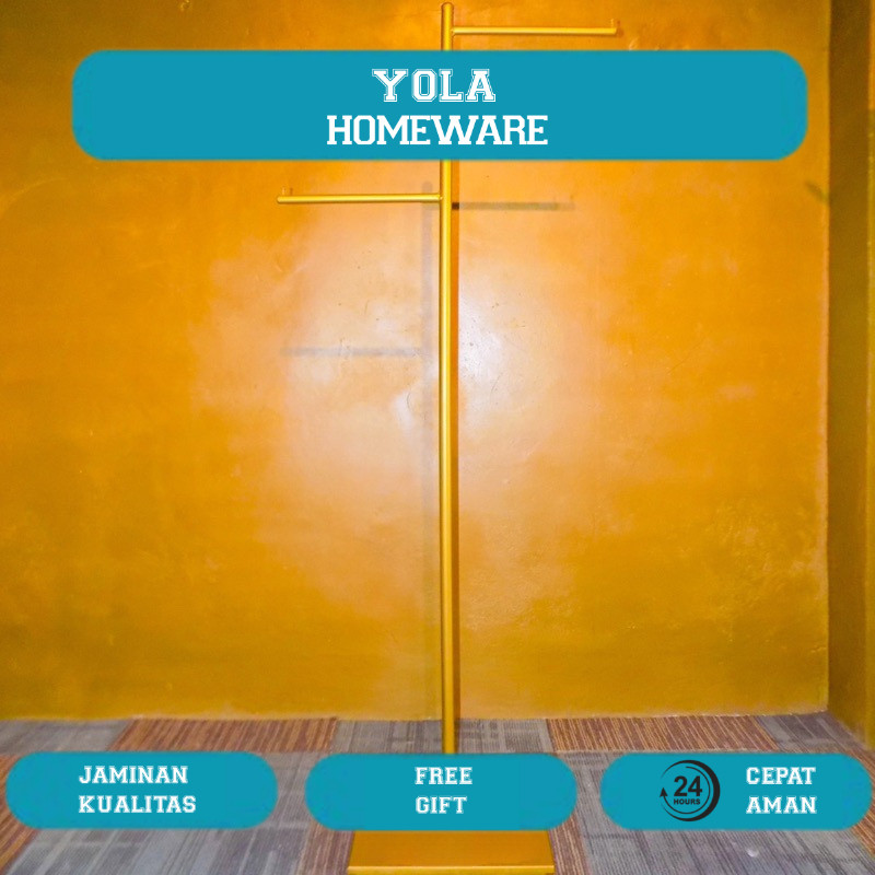 StandHanger 2 Arah Gold // Gawang Baju butik gold // StandHanger baju mewah // Gawang gantung Baju G