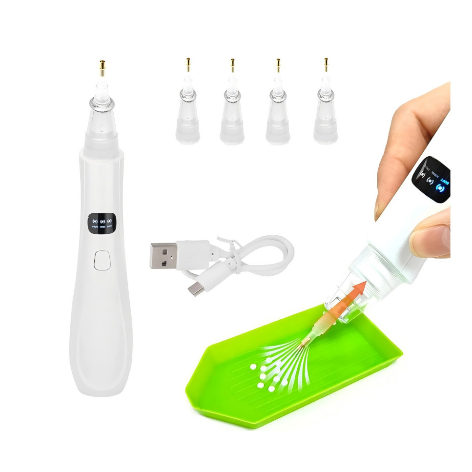 

Electric Diamond Painting Pen Adjustable Suction Mode Cordless Diamond Art Pen with Vacuum Pump Paint Brush Set Art Supplies