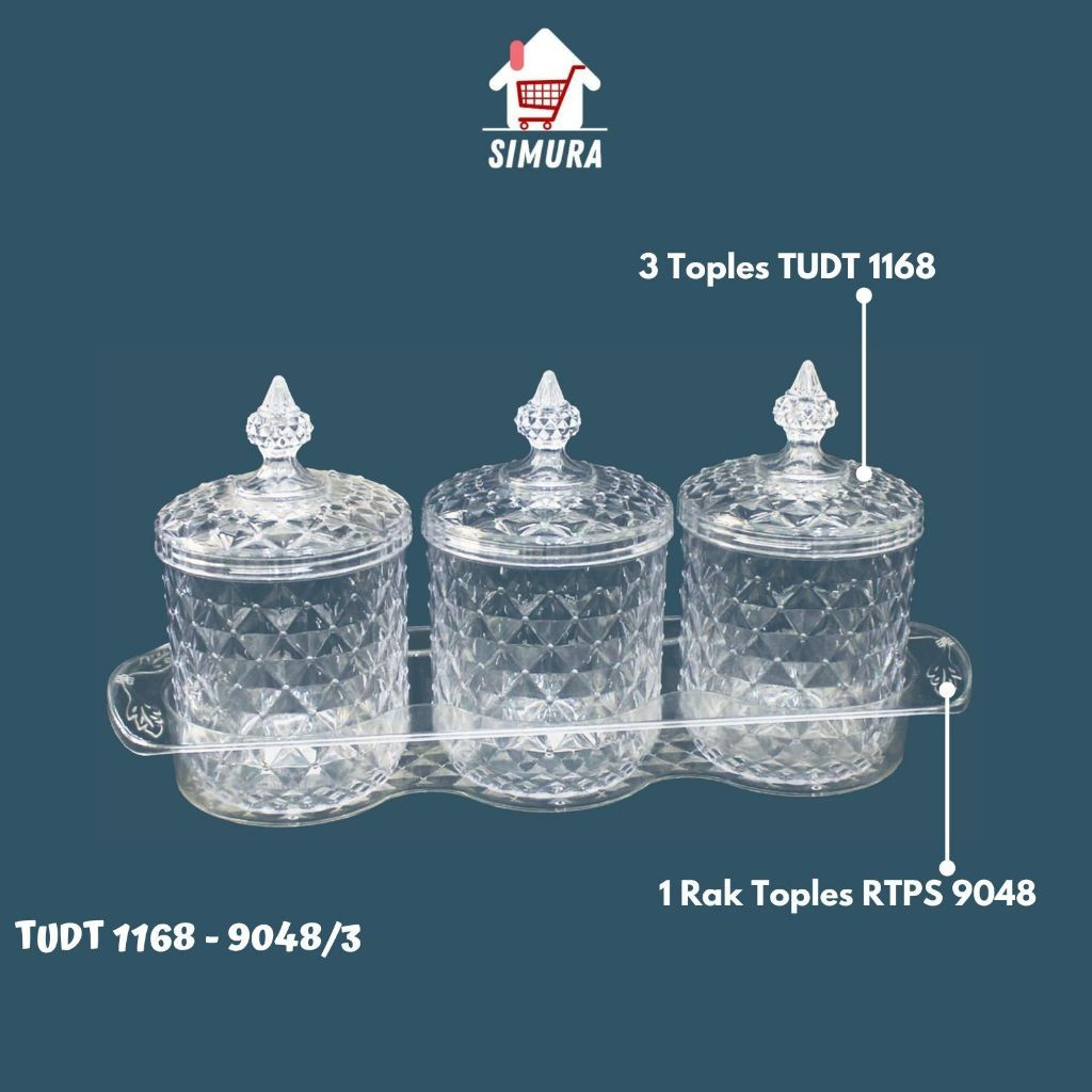 Golden Sunkist  Toples Kue Kering Set 3Pcs Free Rak Toples Food Grade