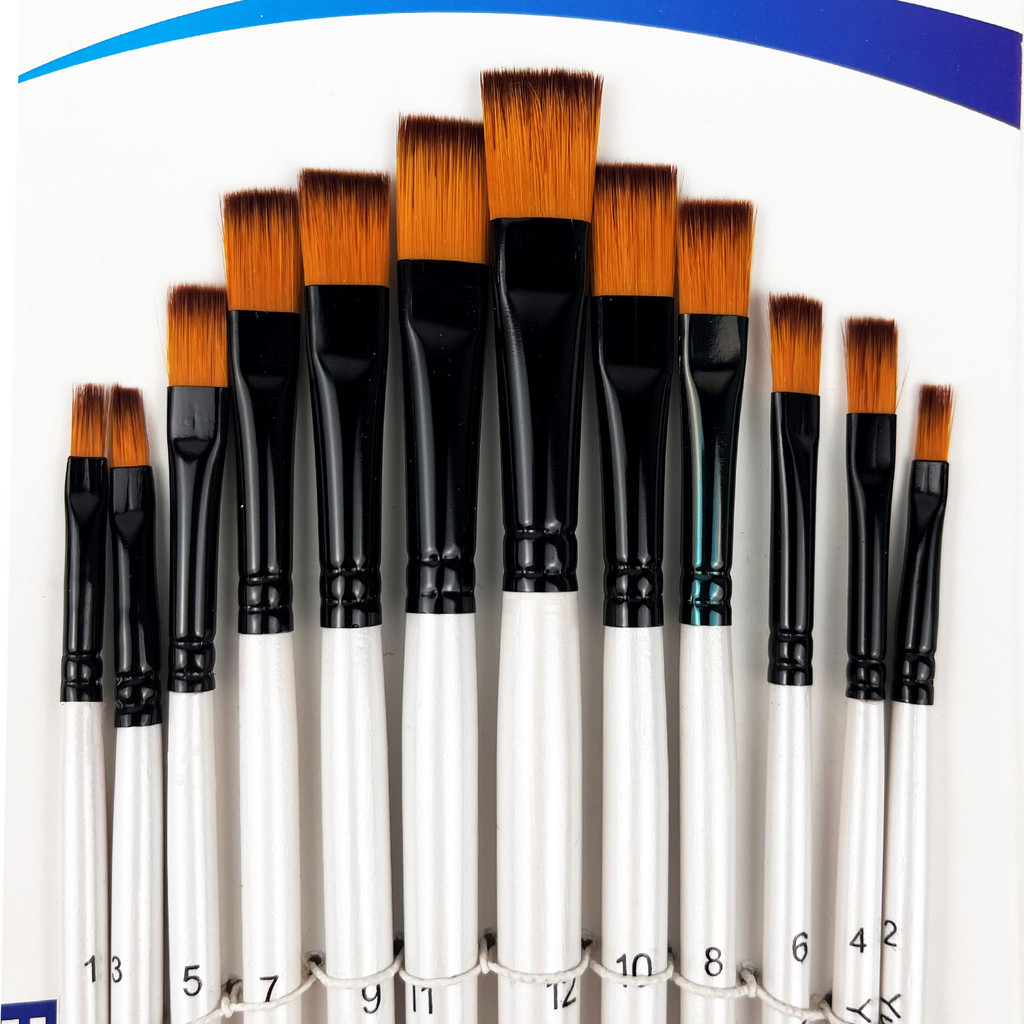 

Acrylic Paint Brushes Set, 12pcs Professional Artist Paintbrushes for Acrylic Watercolor Oil Painting, Face Body Nail Art, Craft