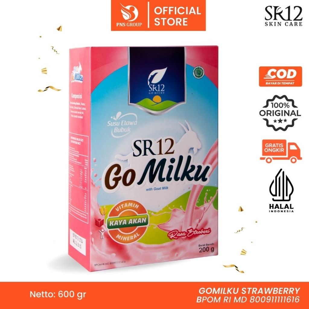 

Susu Gomilku SR12 Original 100% Susu Kambing Etawa Bubuk Kualitas Premium Kemasan Hemat Rasa Strawberry 200gr 600gr