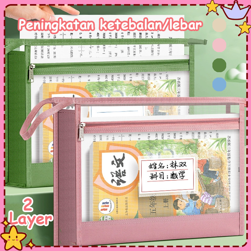 

KHARISMA Zipper Buku Bag 2 Susun A4 Tas Buku Berkapasitas Besar Multifungsi Untuk Buku Ujian & Dokumen