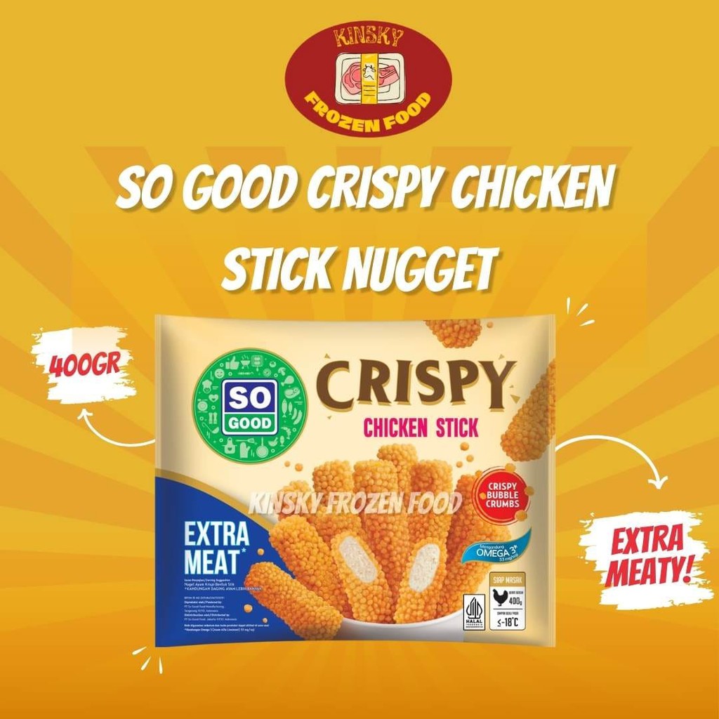 

SO GOOD CRISPY CHICKEN STICK NUGGET 400GR