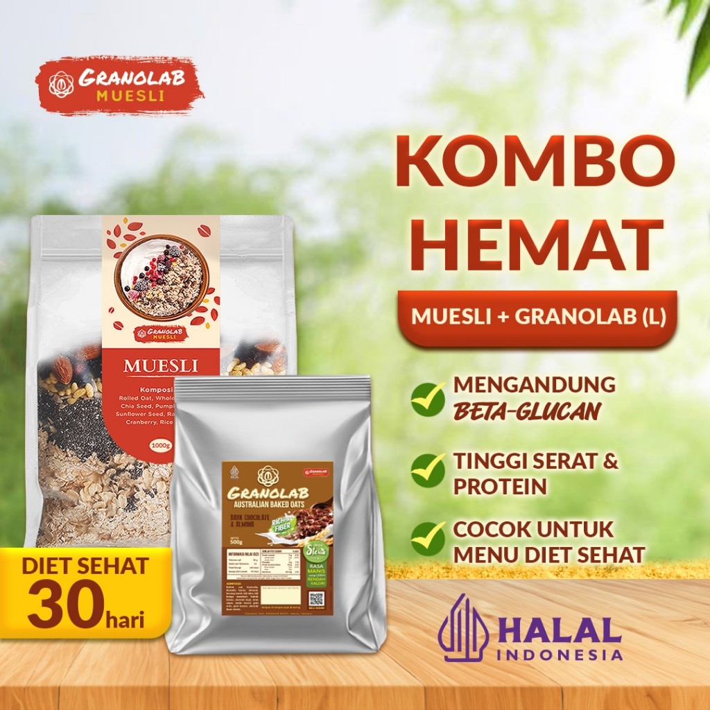 

Paket Bundling Muesli Fruit Seed dan GRANOLAB sereal granola 500gr | Kombo Hemat