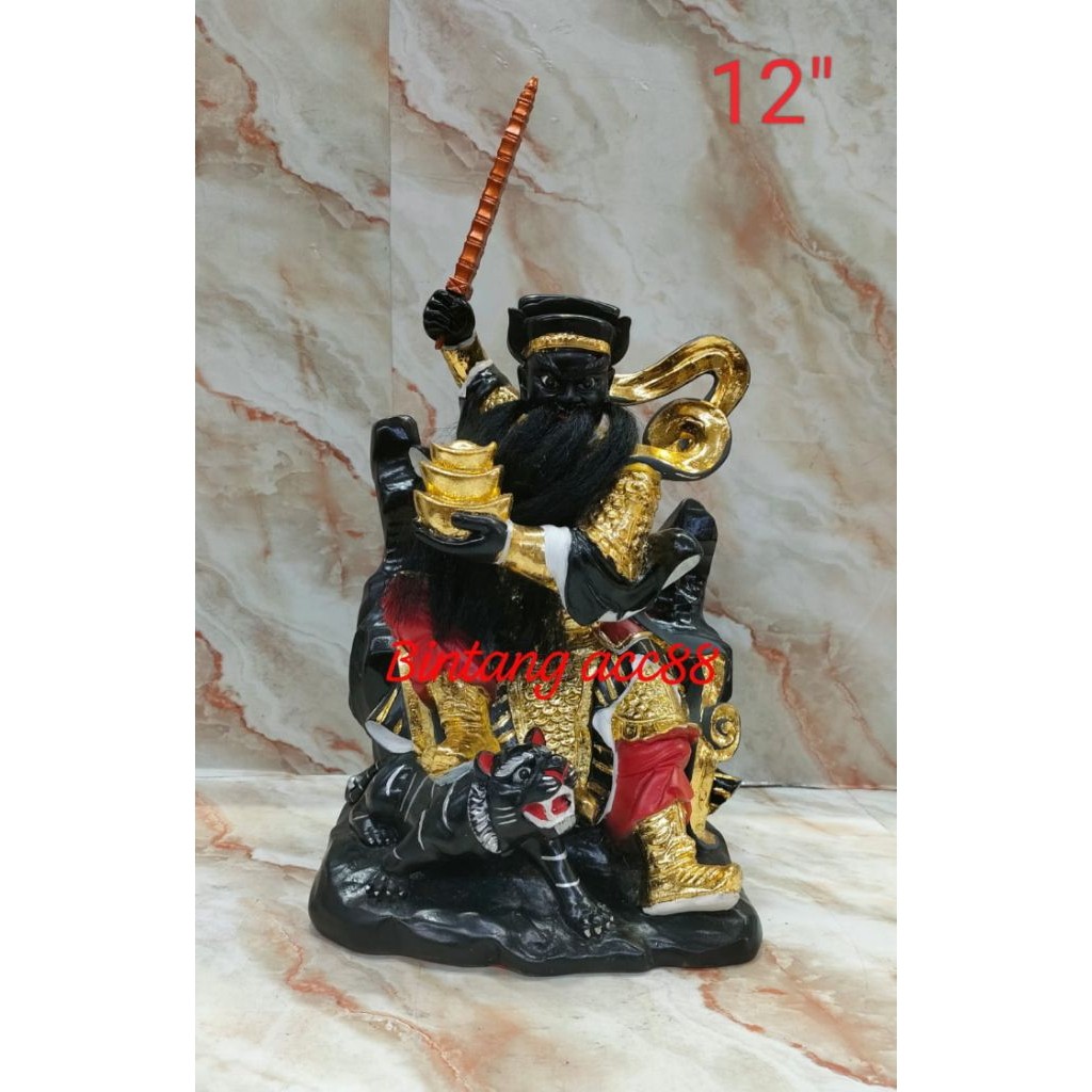 patung dewa han tan kong / tio guan suei - fiber - 12inch