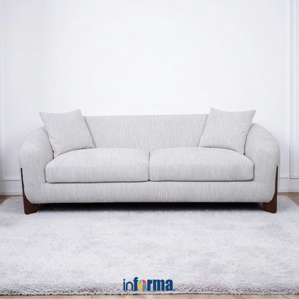Informa Omori Sofa Fabric 3 Seater - Putih Ivory Sofa Ruang Tamu Kursi Sofa Sofa Minimalis Kursi Rua