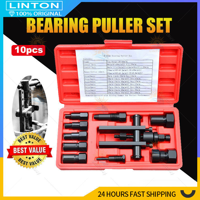 10pcs Tracker Bearing Puller Set Treker Pencabut Bearing Set Treker Cabut Bearing Dalam Treker Pembu