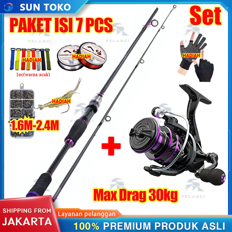 Set Pancing 1.8m/2.1m Joran Pancing 1000-4000 Reel Pancing 150M Senar Pancing Umpan Combo pancingan 