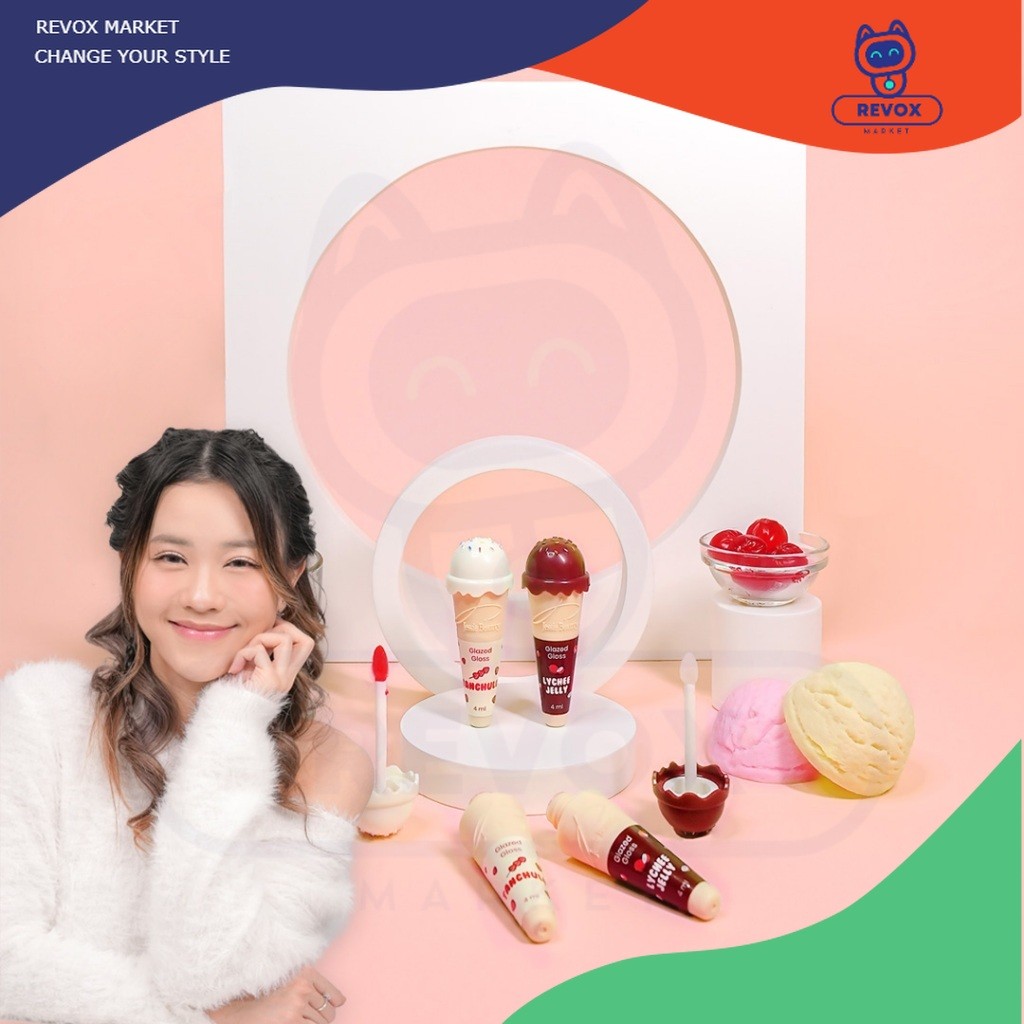 REVOX - Jessie Beauty - Glazed Gloss Tanghulu & Glazed Gloss Lychee Jelly Lip Gloss Lip Serum