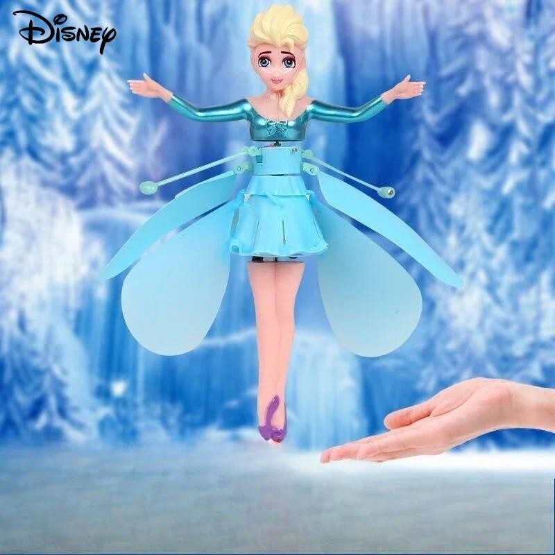 

Disney Glowing Rotating Doll Aircraft Cartoon "Frozen" Elsa Magic Fairy Gesture Suspended Flying Toy Children's Holiday Gift