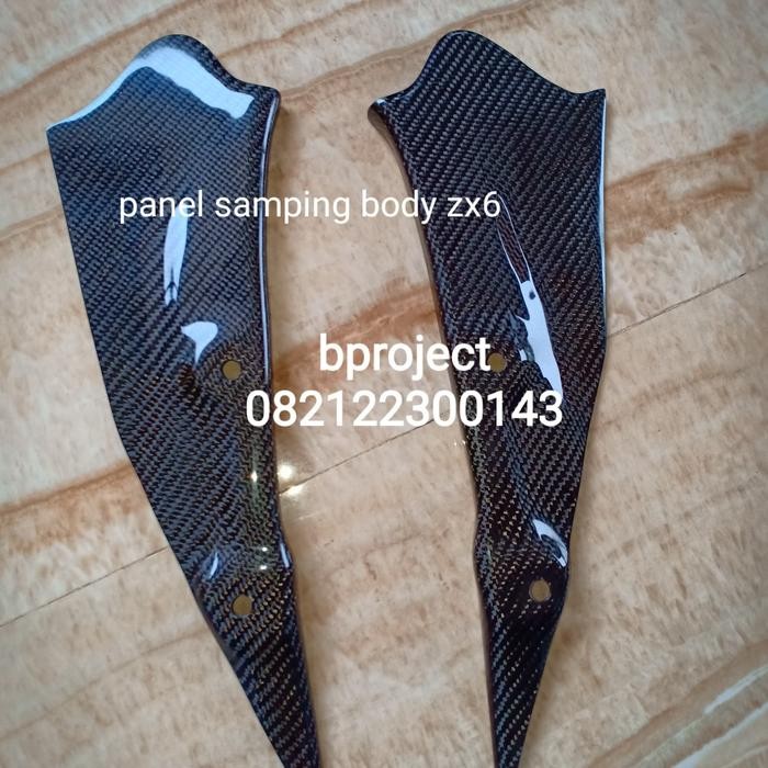 cover rangka zx6 carbon kevlar - Hitam