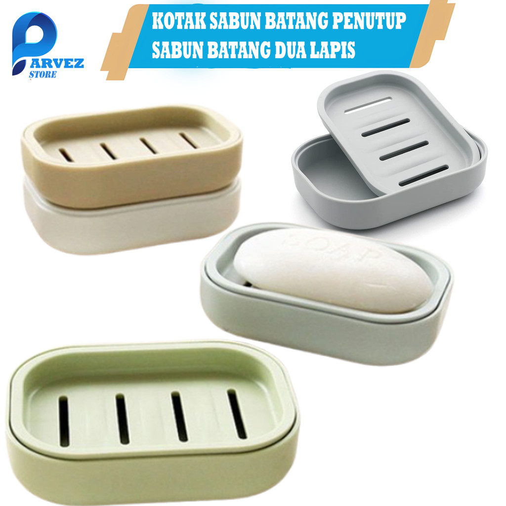 Kotak Sabun Mandi Dua Lapis Wadah Kotak Sabun Mandi Batang Tempat Sabun Plastik