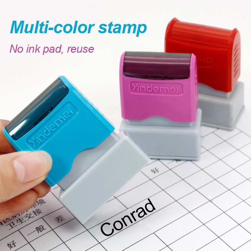 

Custom Teacher Name Ink Stamp Signature Calligraphy Selfing-Inking Personalized Letter Stamp For School Student Child