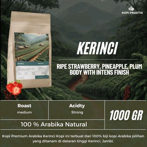 

ROASTED BEANS ARABIKA NATURAL KERINCI 1000 GR | 1 KG | BIJI KOPI SANGRAI | Coffee - GILING HALUS
