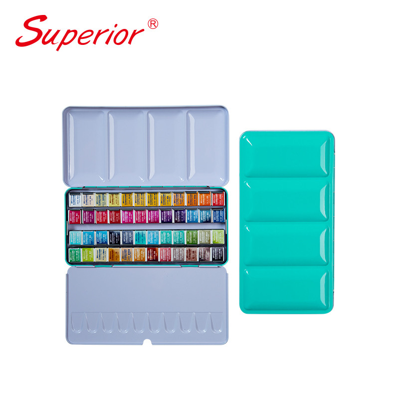 Superior Fine Artist Transparent Solid Watercolor Paint Set Professional Water Color for Painting Dr