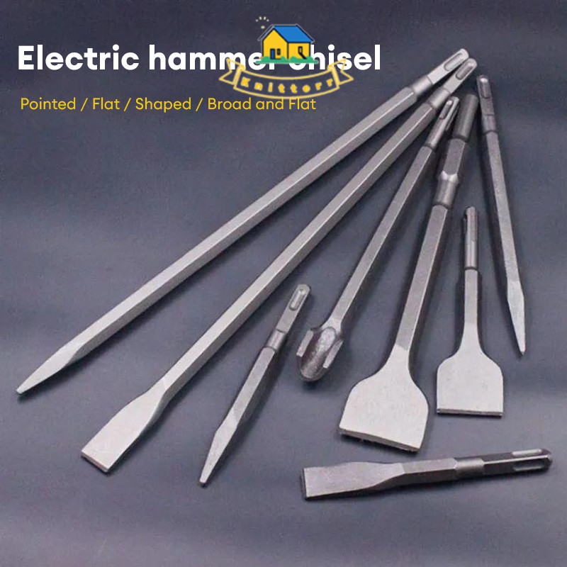 Mata Bor Pahat Beton SDS 27cm (COD) Set Pahat Plus Flat Chisel Bobok Beton Tembok /Mata Bor Pahat Be