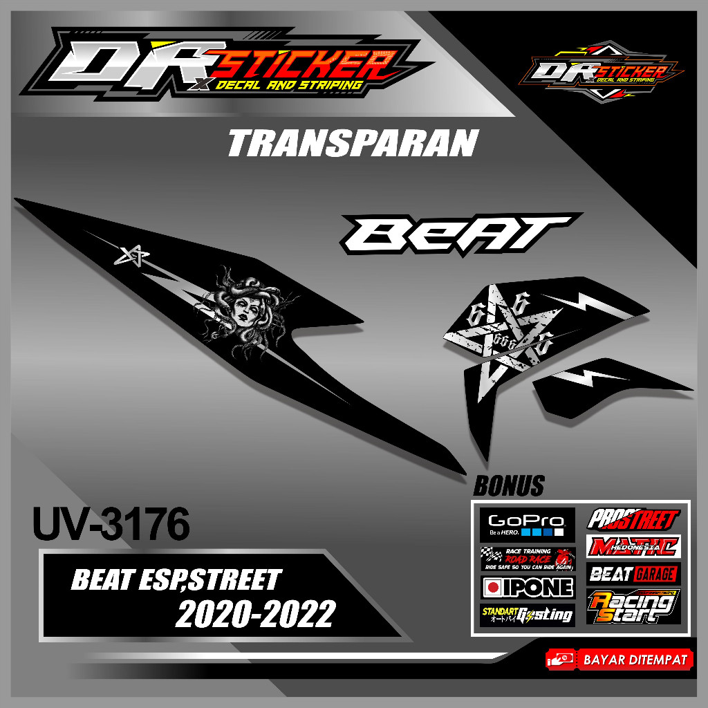 Sticker Striping Motor Beat New - Striping Motor Beat 2020,2021,2022 Medusa - Striping Beat 2020 Tra