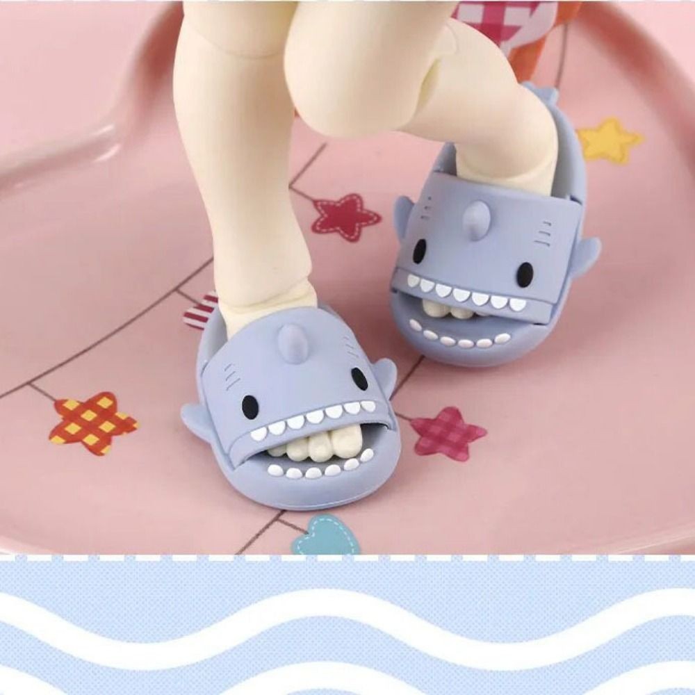 Round Toe Ob11 Doll Shark Slippers Mini Shark Shape BJD12 Doll Shoes Slippers Plastic OB11 Shark Sho